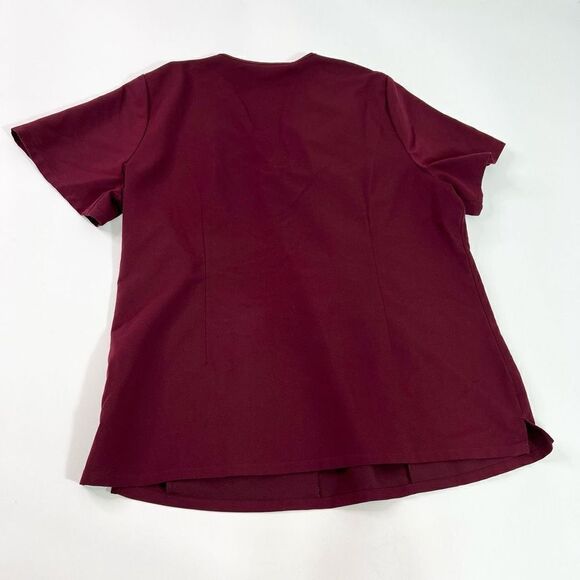 Figs Collection Casma Scrub Top Womens XXL Burgundy V-Neck Medical Pullover - Picture 10 of 11